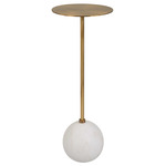 Gimlet End Table - Brass / White / Gold
