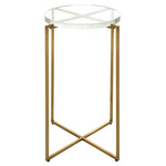 Star-Crossed Accent/End Table - Brushed Gold / Clear