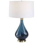 Riviera Table Lamp - Sapphire Blue / White Linen