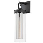 Pira Wall Sconce - Textured Black / Clear