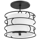 Reedley Ceiling Light - Forged Iron / White