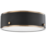 Eli Ceiling Light - Patina Brass / Black / Etched Glass