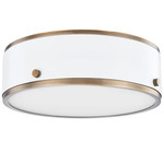 Eli Ceiling Light - Patina Brass/ White / Etched Glass