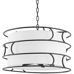 Reedley Chandelier - Forged Iron / White