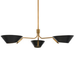Sacramento Chandelier - Patina Brass / Black