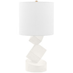 Tannersville Table Lamp - Patina Brass/ White / White