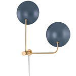 Leif Plug-In Wall Sconce - Patina Brass / Soft Blue
