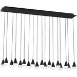 Cupola Linear Chandelier - Nightshade Black / Crystal