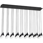 Cupola Linear Chandelier - Nightshade Black / Crystal