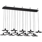 Eaves Linear Chandelier - Nightshade Black / Clear