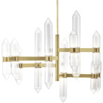 Langston Chandelier - Plated Brass / Clear