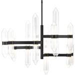 Langston Chandelier - Plated Dark Bronze / Clear