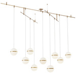 Hanea Mini Chandelier - Natural Brass / White