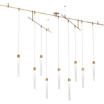 Linger Mini Chandelier - Natural Brass / Clear