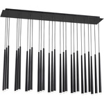 Pylon Linear Chandelier - Nightshade Black / Clear