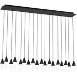 Turret Linear Chandelier - Nightshade Black / Clear