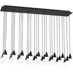 Turret Linear Chandelier - Nightshade Black / Clear