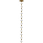 Collier Pendant Chandelier - Natural Brass / Clear