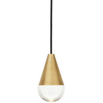 Cupola Pendant - Natural Brass / Clear