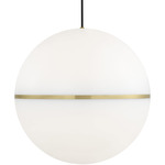 Hanea Pendant - Natural Brass / White