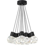 Kira Multi-Light Pendant - Black / Black / White Cord
