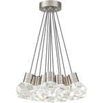 Kira Multi-Light Pendant - Satin Nickel / Black/White Cord