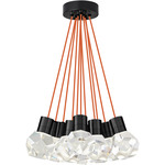 Kira Multi-Light Pendant - Black / Orange Cord