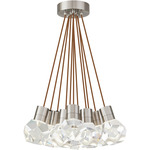 Kira Multi-Light Pendant - Satin Nickel / Copper Cord