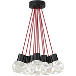 Kira Multi-Light Pendant - Black / Red Cord