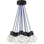 Kira Multi-Light Pendant - Black / Blue Cord