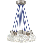 Kira Multi-Light Pendant - Satin Nickel / Blue Cord