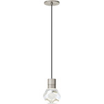 Kira Pendant - Satin Nickel / Black Cord