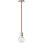 Kira Pendant - Satin Nickel / Copper Cord