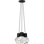 Kira Multi-Light Pendant - Black / Black / White Cord