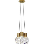 Kira Multi-Light Pendant - Natural Brass / Black / White Cord