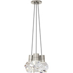 Kira Multi-Light Pendant - Satin Nickel / Black/White Cord