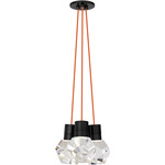 Kira Multi-Light Pendant - Black / Orange Cord