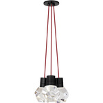 Kira Multi-Light Pendant - Black / Red Cord