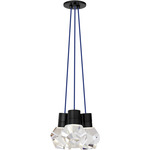 Kira Multi-Light Pendant - Black / Blue Cord