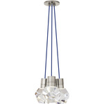 Kira Multi-Light Pendant - Satin Nickel / Blue Cord