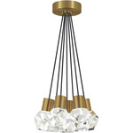 Kira Multi-Light Pendant - Natural Brass / Black Cord