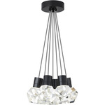 Kira Multi-Light Pendant - Black / Black / White Cord