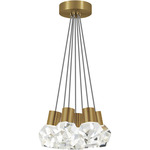 Kira Multi-Light Pendant - Natural Brass / Black / White Cord