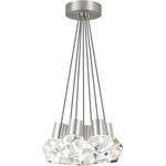 Kira Multi-Light Pendant - Satin Nickel / Black / White Cord