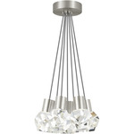 Kira Multi-Light Pendant - Satin Nickel / Black/White Cord