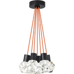 Kira Multi-Light Pendant - Black / Orange Cord