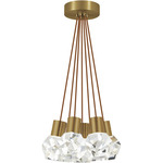 Kira Multi-Light Pendant - Natural Brass / Copper Cord