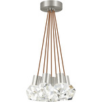 Kira Multi-Light Pendant - Satin Nickel / Copper Cord