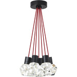 Kira Multi-Light Pendant - Black / Red Cord