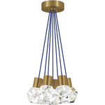 Kira Multi-Light Pendant - Natural Brass / Blue Cord